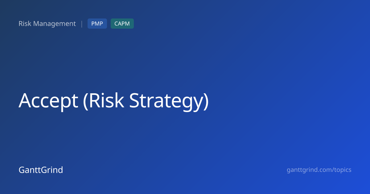 Accept (Risk Strategy) — PMP Definition & Examples