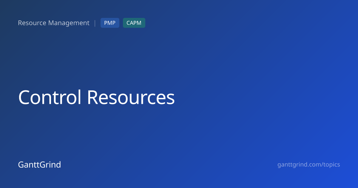 Control Resources Process: Inputs, Tools & Outputs