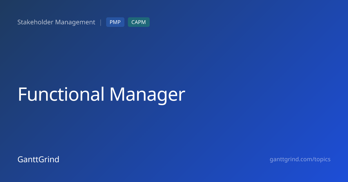 Functional Manager — PMP Definition & Examples