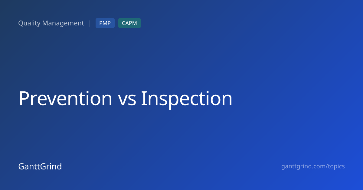 Prevention vs Inspection — PMP Definition & Examples