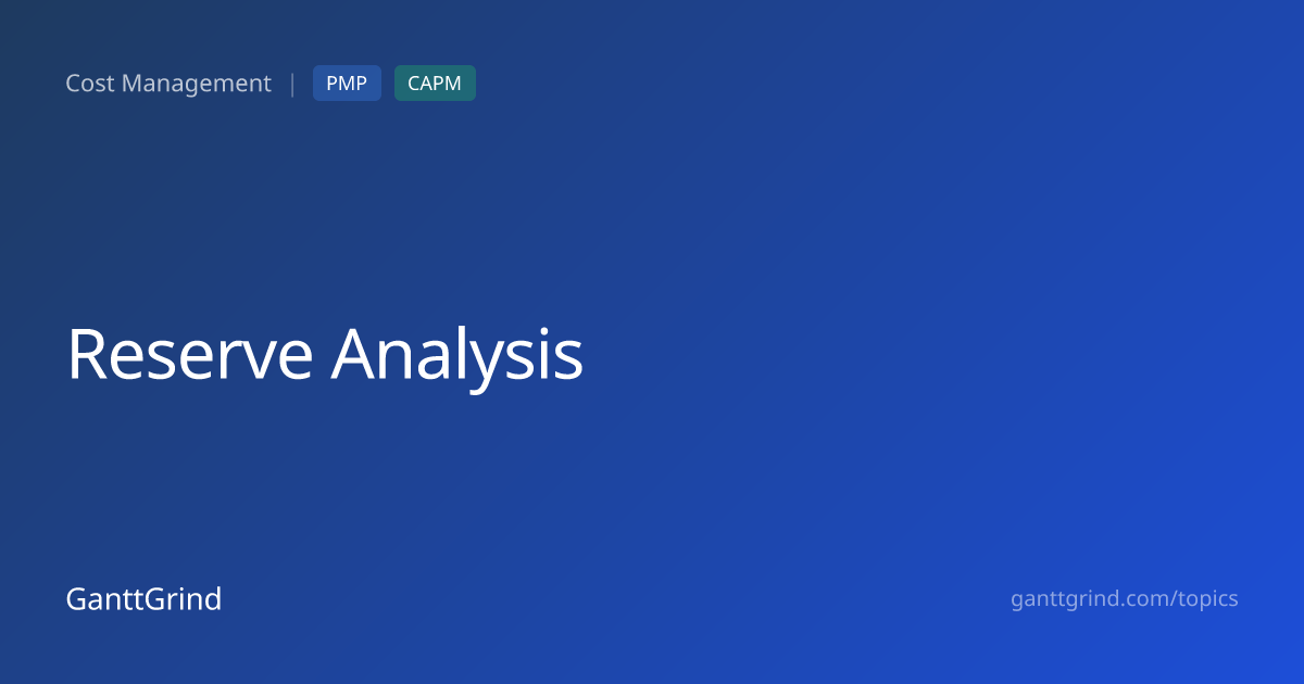 What Is Reserve Analysis? | PMP & CAPM Concept Explained | GanttGrind
