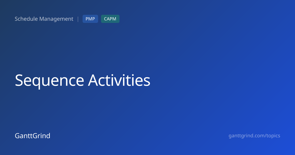 Sequence Activities Process: Inputs, Tools & Outputs