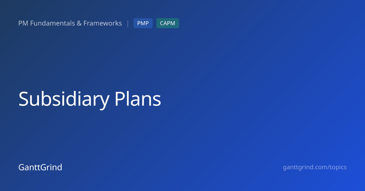 Subsidiary Plans — PMP Definition & Examples